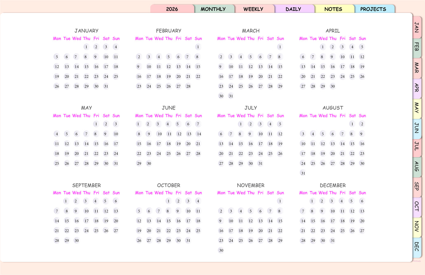 Digital Planner for 2026