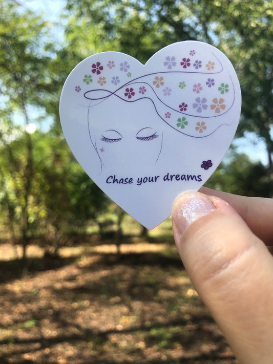 Chase your dreams | Heart shape - Sticker